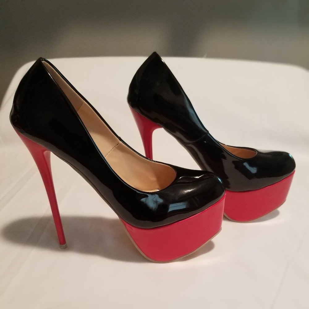 6" Platform Heels - Black and Red